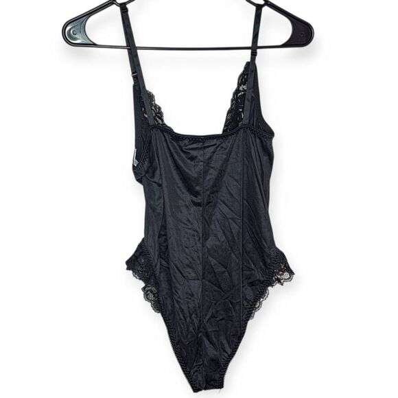 Ashley Taylor Vintage 80s Sheer Flower and Lace One Piece Bodysuit size Medium B - Picture 5 of 7